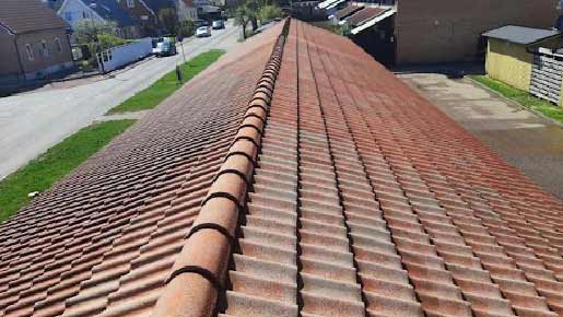 Snyggt tak efter utförd taktvätt